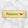 Possums room in day care door plaque